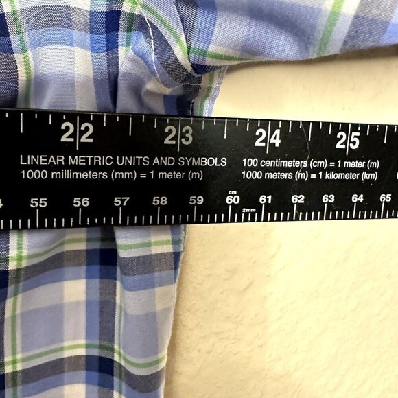 Lauren Ralph Lauren Regular Fit Stretch Button Down Shirt Men's L Blue Plaid - Picture 6 of 7